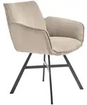 SetOne by Musterring Armlehnstuhl, Ecru, Textil, eckig, X-Form, 60x84x65 cm,