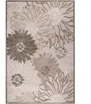 Novel Outdoorteppich Floral, Braun, Creme, Beige, Textil, Bl&auml;tter, rechteckig,