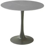 Boxxx Esstisch, Grau, Metall, Keramik, rund, S&auml;ule, 90x75x90 cm, Esszimmer, Tische,