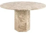 Mid.you Esstisch, Beige, Stein, rund, S&auml;ule, 130x75x130 cm, Esszimmer, Tische,