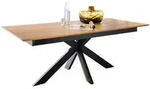 P & B Esstisch, Braun, Holz, Wildeiche, massiv, rechteckig, X-Form, 90x75x160...