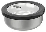 Gefu Frischhaltedose Provido, Schwarz, Transparent, Metall, Kunststoff, 0,5 L, rund,