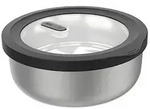 Gefu Frischhaltedose Provido, Schwarz, Transparent, Metall, Kunststoff, 2 L, 9.1 cm,