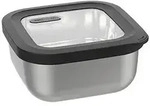 Gefu Frischhaltedose Provido, Schwarz, Edelstahl, Metall, Kunststoff, 0,9 L,