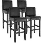 tectake Barhocker, Schwarz, Leder, 40x107x41 cm, Esszimmer, Barm&ouml;bel, Barhocker