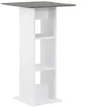 vidaXL Bartisch, Wei&szlig;, Holzwerkstoff, Strukturbuche, Quadratisch, 60x110x60 cm,