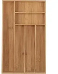Relaxdays Besteckkasten, Hellbraun, Holz, Holzwerkstoff, 27.5x5x46 cm,