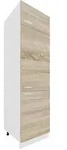 Mid.you Geschirrschrank, Wei&szlig;, Sonoma Eiche, Metall, 4 F&auml;cher, 60x207x57 cm,
