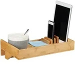 Relaxdays Bettablage, Hellbraun, Holz, Metall, Schlafzimmer, Betten