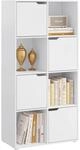 Woltu B&uuml;cherregal, Wei&szlig;, Holzwerkstoff, 6 F&auml;cher, Rechteckig, 60x120x30 cm,