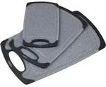 Kesper Schneidebrett-Set, Grau, Kunststoff, 3-teilig, K&uuml;chenzubeh&ouml;r,