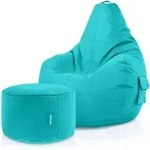 Green Bean Sitzsack, T&uuml;rkis, Textil, F&uuml;llung: Styroporkugeln, Oval, 70x90x80...
