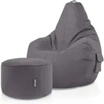 Green Bean Sitzsack, Anthrazit, Textil, F&uuml;llung: Styroporkugeln, Oval, 70x90x80 cm,