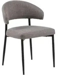 Mid.you Stuhl, Braun, Hellgrau, Textil, rund, 56x77x55 cm, Esszimmer, St&uuml;hle,