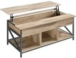 Mid.you Couchtisch, Braun, Schwarz, Metall, Holzwerkstoff, rechteckig, eckig,