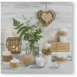 Art for the Home Leinwandbild, Wei&szlig;, Gr&uuml;n, Holzwerkstoff, Abstrakt, Herz/Romantik,