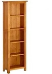 vidaXL B&uuml;cherregal, Braun, Holz, Eiche, 5 F&auml;cher, Rechteckig, 45x140x22 cm,