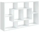 vidaXL Wandregal, Wei&szlig;, Holz, 8 F&auml;cher, 85x52.5x16 cm, Wohnzimmer, Regale,
