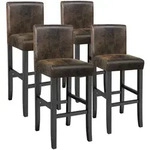 tectake Barhocker, Anthrazit, Braun, Leder, 40x107x41 cm, Esszimmer, Barm&ouml;bel,