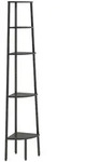 vidaXL Eckregal, Schwarz, Holz, 5 F&auml;cher, Rechteckig, 45.5x180x31.5 cm, Wohnzimmer,