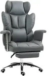 Homcom B&uuml;rostuhl, Dunkelgrau, Metall, 1-Sitzer, F&uuml;llung: Schaumstoff, 65x128x74 cm,