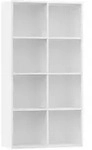 vidaXL Sideboard, Wei&szlig;, Holz, Strukturbuche, 8 F&auml;cher, Rechteckig, 66x130x30...