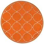 Novel Outdoorteppich Berlin, Orange, Textil, geometrisch, rund, Oeko-Tex&reg; Standard