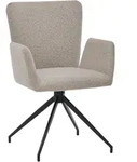 SetOne by Musterring Armlehnstuhl, Schwarz, Beige, Metall, Textil, Drehkreuz,