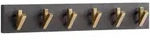 Mid.you Wandgarderobe, Schwarz, Holz, Mangoholz, massiv, 60x10x8 cm, Garderobe,