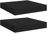 vidaXL Wandboardset, Schwarz, Holzwerkstoff, Strukturbuche, 2 F&auml;cher, Rechteckig,
