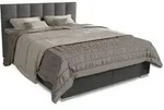 Juskys Boxbett, Hellgrau, Textil, 180x200 cm, Schlafzimmer, Betten,...