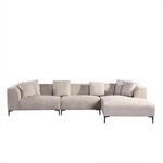 Home Deluxe Ecksofa, Beige, Kunststoff, L-Form, Ottomane rechts, 344x178 cm,