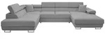 Mirjan24 Wohnlandschaft, Grau, Textil, 7-Sitzer, links montierbar,Rechteckig,