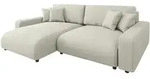 S-Style Ecksofa, Beige, Textil, Birke, 4-Sitzer, F&uuml;llung: Silikon,Komfortschaum,