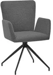 SetOne by Musterring Armlehnstuhl, Anthrazit, Schwarz, Metall, Textil, Drehkreuz,