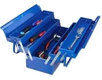 Relaxdays Werkzeugkasten, Blau, Metall, 20x29.5x53 cm, Freizeit, Heimwerken,