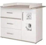 Roba Wickelkommode, Wei&szlig;, Holzwerkstoff, 3 Schubladen, Rechteckig, 117x101.5x78 cm,