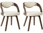 vidaXL Esszimmerst&uuml;hle, Creme, Leder, Formgebogen, 54x77x53 cm, Esszimmer, St&uuml;hle,
