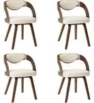 vidaXL Esszimmerst&uuml;hle, Creme, Leder, Formgebogen, 54x77x53 cm, Esszimmer,...