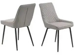 Livetastic Stuhl-Set, Hellgrau, Textil, Raute, konisch, 52x86x56 cm, Esszimmer,