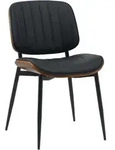 CLP Stuhl, Schwarz, Walnuss, Metall, 49x83x57 cm, Esszimmer, St&uuml;hle,
