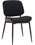 CLP Stuhl, Schwarz, Walnuss, Metall, 49x83x57 cm, Esszimmer, St&uuml;hle,