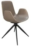 Kawola Drehstuhl, Grau, Leder, 55x82x55 cm, Esszimmer, St&uuml;hle, Esszimmerst&uuml;hle,