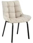 CLP Stuhl, Creme, Schwarz, Metall, 58x84x57 cm, Esszimmer, St&uuml;hle, Esszimmerst&uuml;hle,