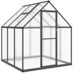 vidaXL Gew&auml;chshaus, Grau, Metall, 169x195x169 cm, Gartenzubeh&ouml;r, Gew&auml;chsh&auml;user
