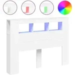 vidaXL Led-Kopfteil, Wei&szlig;, Holz, 18.5x103.5x140 cm, Schlafzimmer, Betten,