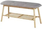 [en.casa] Schuhbank, Grau, Textil, Bambus, 90x45x30 cm, Garderobe,...