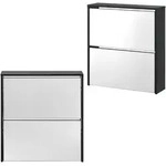 [en.casa] Schuhkipper, Schwarz, Holzwerkstoff, 63x67x17 cm, Garderobe,