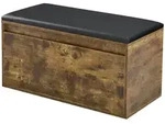 [en.casa] Schuhbank, Braun, Schwarz, Holzwerkstoff, Kunststoff, 1 Schubladen,