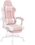 Woltu Gamingstuhl, Rosa, Wei&szlig;, Metall, Drehkreuz, 70x127x70 cm, Kinderzimmer &